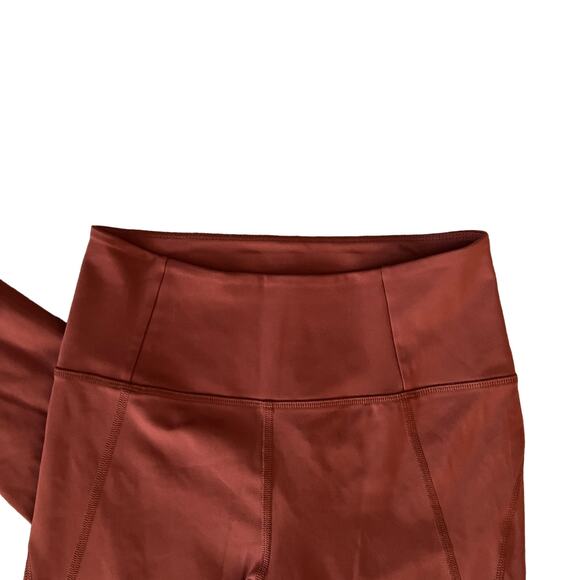 Girlfriend Collective 7/8 Compressive High Rise Legging Burnt Orange/Clay Sz Sm - Picture 2 of 5